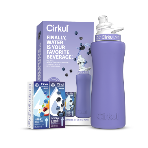 32oz. Matte Periwinkle Stainless Steel Bottle Starter Kit O9